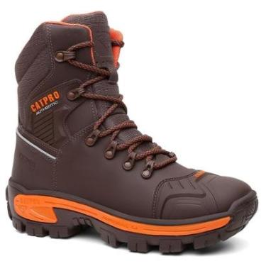 Imagem de Bota Masculina Adventure Couro Bovino Cano Alto Resistente Militar Tatica Coturno Mascu...
