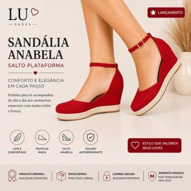 Imagem de Sandália Plataforma Feminina Anabela Casual Confortável - Tulip Shoes,