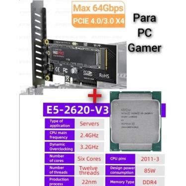 Imagem de Processador de CPU Intel Xeon E5 2630 V3 2011-3 SR207 + Adaptador SSD 