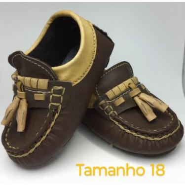 Imagem de Mocassim Bebê Chocolate Tamanho 18 - Noemia Fashion 