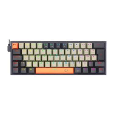 Imagem de Teclado Gamer Redragon Mecânico Fizz RGB Laranja Cinza Preto Switch Ma