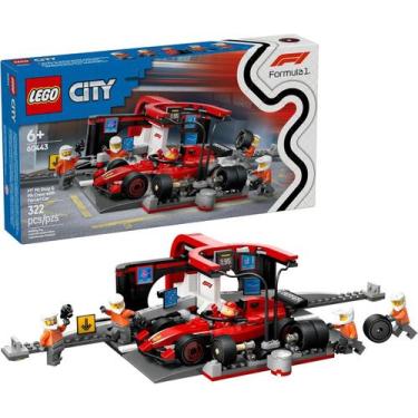 Imagem de Lego City F1 Pit Stop Equipe No Box Com Carro Da Ferrari