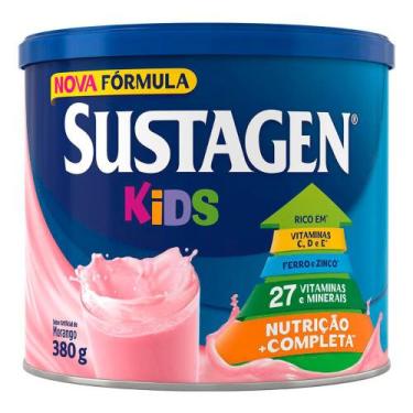 Imagem de Complemento Alimentar Sustagen Kids Sabor Morango 380g