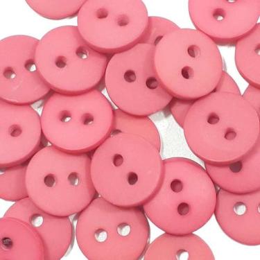 Imagem de Botão Salmão 10mm 2 Furos Plástico Abs Fosco 50Un 100Un 200Un vestidos