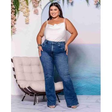 Imagem de Calça Jeans Feminina Flare Petit - 31630, Azul, 48