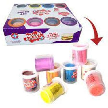 Imagem de Massinha Super Massa Kit Cores - Estrela, 8 potes de massa