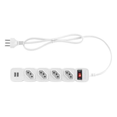 Imagem de Filtro De Linha 4 Tomadas E 2 Usb  Epe 204 Usb + Pt  Intelbras