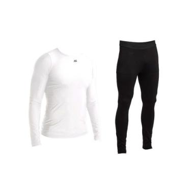 Imagem de Camisa Calça Térmica Segunda Pele Compressão Proteção UV Tamanho Norma