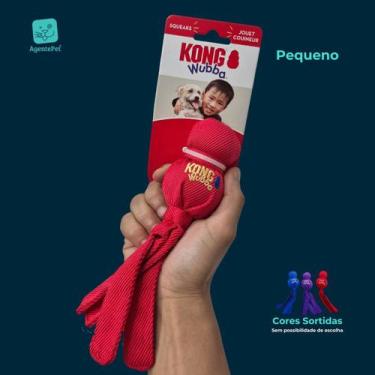 Imagem de Brinquedo para Cachorro Kong Wubba Apito Tecido Reforçado, Pequeno