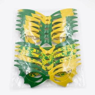 Imagem de Kit 12 Óculos Máscara sem Lente Brasil Verde e Amarelo - Senhor Preço