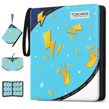 Imagem de Álbum para cartas colecionáveis Luporia 900 bolsos impermeável PU azul