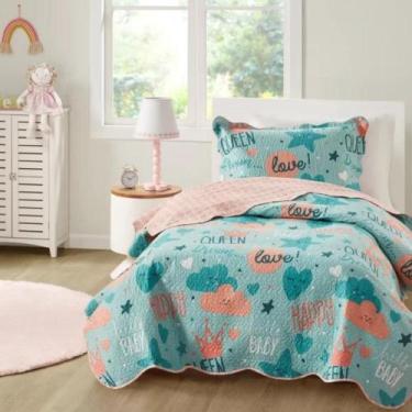 Imagem de Colcha Solteiro Infantil Studio Mix Corttex 150 fios, Love