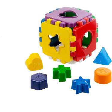 Imagem de Brinquedo Educativo Cubo Baby com Blocos Geométricos em Polipropileno Kendy Brinquedos