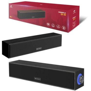 Imagem de Soundbar 2.0 6W Conexao P2 Madeira Preto SB-30BK Usb C3Tech