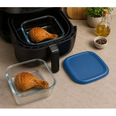 Imagem de Assadeira de Vidro Com Tampa Quadrada 730ml Peq Alta Temp - Nadir Figu