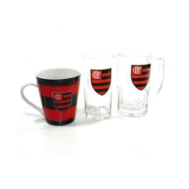 Imagem de Kit Presente Torcedor Flamengo RJ 3x1 Canecas - AllMix