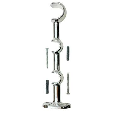 Imagem de Suporte Triplo Alumínio Maciço Cromado Para Varão 28mm 19mm 19mm Unida