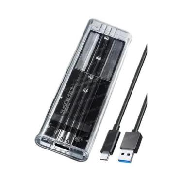 Imagem de Caixa Transparente USB Tipo C M.2 NVME PCIe Para SSD Com Protocolo NGF