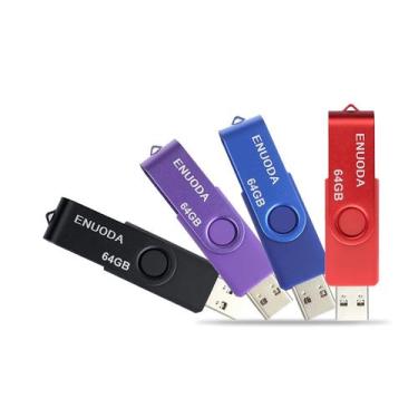 Imagem de Unidade Flash USB ENUODA 64GB, Memory Stick USB 2.0, pacote com 4