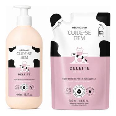Imagem de Kit Loção Hidratante Cuide-se Bem Deleite + Refil Boticário - O BOTICÁ