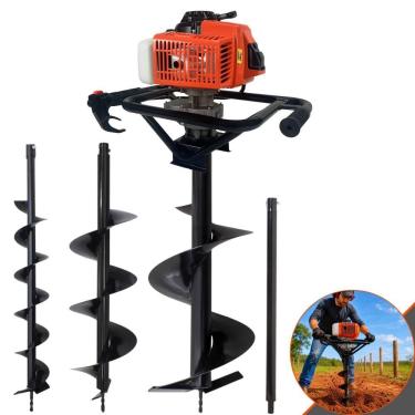 Imagem de Kit Perfurador de Solo DPS623M 62cc 3HP com 3 Brocas e Extensão 60cm Laranja