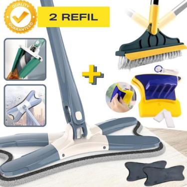 Imagem de MOP Limpeza Esfregão + Escova Rodo 2x1 Banheiro + Limpador para Box, V