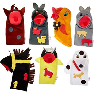 Imagem de Fantoches Animais Domésticos Feltro 7 Personagens Embalagem Plástico Carlu Brinquedos, Multicor