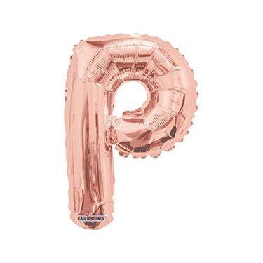 Imagem de Balão Metalizado Minishape Letra P Ouro Rose Pack Regina Ouro