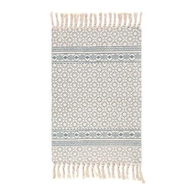 Imagem de Tapetes Boho Area para sala de estar, pequenos tapetes de área de algodão com borla, tapete vintage boêmio, tapetes laváveis para cozinha, banheiro, quarto, lavanderia, entrada interna 60 x 130 cm