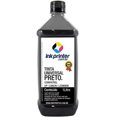 Imagem de Tinta Inkprinter Universal Preta para Recarga de Cartucho Hp, Lexmark, Canon, Brother (1 litro)