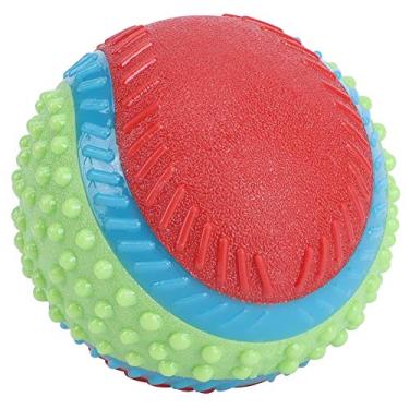 Imagem de GLOGLOW Bola de borracha para filhotes, animais de estimação, cães, gatos, filhotes, borracha, brinquedo, bola de mastigação, brinquedo interativo para cães e gatos