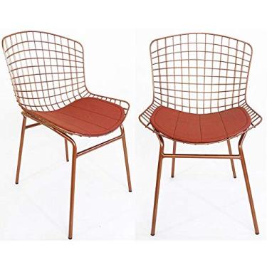 Imagem de Kit 2 Cadeiras BERTÓIA cobre tubular - Poltronas do Sul