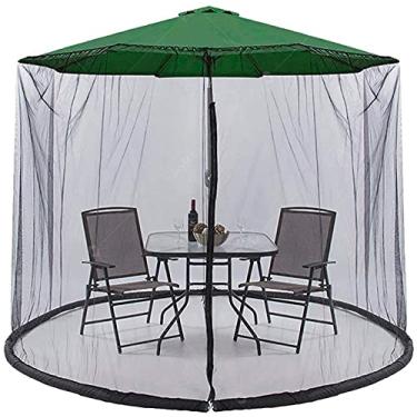 Imagem de Capa de guarda-chuva para pátio externo 950 x 300 x 230 cm, tela mosquiteiro com tela de dossel com zíper, altura e diâmetro ajustável, serve para guarda-chuvas, preto