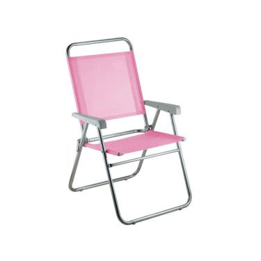 Imagem de Cadeira De Praia Aluminio Sun Plus Rosa