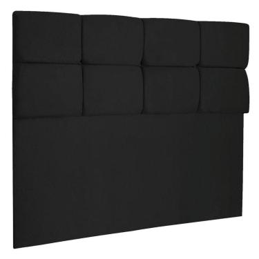 Imagem de Cabeceira Casal 1,40m Nina Suede Preto - Pallazio