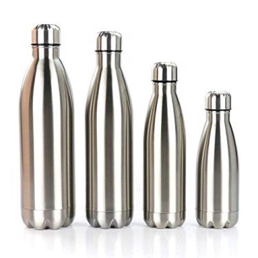 Imagem de Garrafa Térmica Gtell 18/8 de Aço Inoxidável à Vácuo, Isolamento Duplo, Mantém Quente e Frio, 350 ml, 500 ml, 750 ml, 1000 ml (1L)