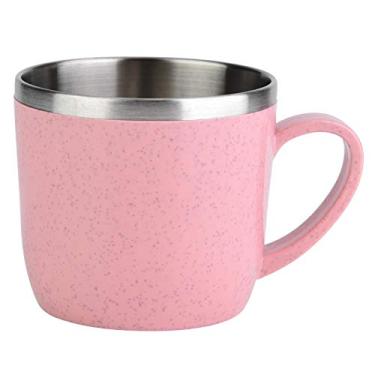 Imagem de 220 ml Copo de Palha de Trigo em A?o Inoxid¨¢vel Caneca de Caf¨¦ Expresso Garrafas T¨¦rmicas Isolamento de ¨¢gua Suco de Caf¨¦ Caneca de Leite(Pink),Copo de Caf¨¦ com Camada Dupla, X¡§acara de caf¡§| a?
