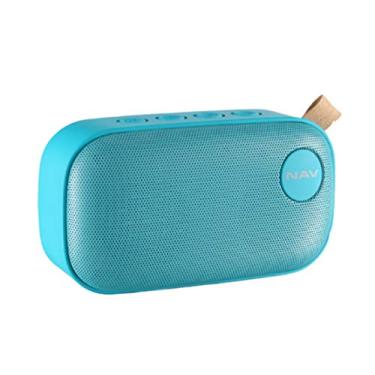 Imagem de HIOD Alto-falante sem fio Bluetooth Microfone embutido estéreo ultra-portátil Alcance de 10 m Suporte por cartão USB/SD, Azul