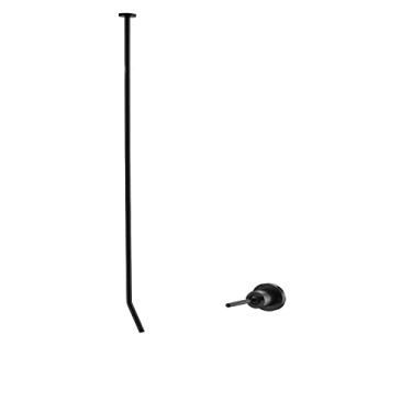 Imagem de Torneira de banheiro de montagem de teto para pia de bacia & Banheira Arte Quente & Torneira misturadora de água fria preto cromado, preto C