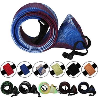 Imagem de Capa para varão, pacote com 6 meias de varão de pesca para varão de pesca giratório, haste de pesca trançada, protetor de luvas de polo de pesca com 6 tiras de varão, ferramentas de acessórios de pesca, 1 kit dúzia da STSTECH