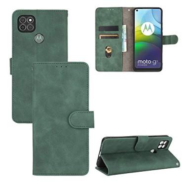 Imagem de YUNCHAO Caixa de telefone Para Motorola Moto G9 Power Cor Sólida Sensibilidade à Pele Fivela Magnética Textura Flip Horizontal PU Couro com Suporte e Slots para Cartões e Carteira capa para celu