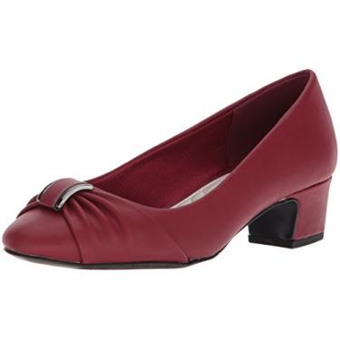 Imagem de Easy Street Salto feminino Eloise de couro sintético elegante, Vermelho, 36