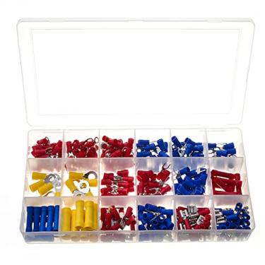 Imagem de Kiboule 300 peças sortidas terminais de fios elétricos isolados conectores de crimpagem conjunto de pá kit sortimento caixa design portátil