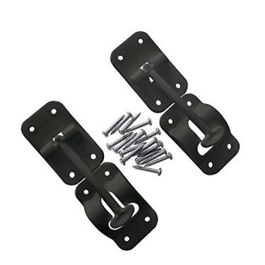 Imagem de Camp'N Suporte de trava de porta estilo T de 9,5 cm com ferragens para trailer, trailer, trailer, motorhome, reboque de carga - Substituição OEM (preto, 2 peças)