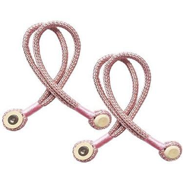 Imagem de Cortina Dupla Durável Cortina Magnética de Madeira Cortina Amarração Cinta Enfeite Para Casa, Rosa