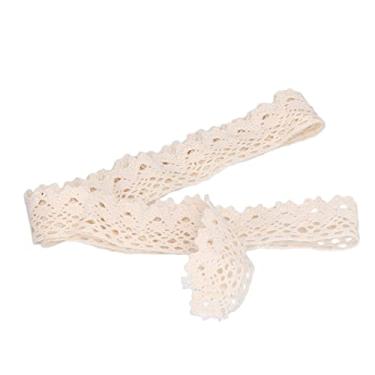 Imagem de Fita de renda, guarnição de tecido macio confortável elegante requintado 2,5 cm de largura 20 jardas para decoração de toalha de mesa para decoração de roupas para decoração de cortina(Bege)