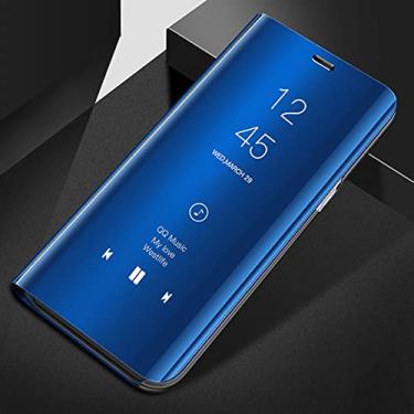Imagem de Flip Smart Mirror Case para Samsung Galaxy S21 FE S20 S8 S9 Ultra S10 Plus M60s M80s M51 S10E F62 M62 S7 M21 M31 M30s M40s Capa, Azul, para Samsung S20 Ultra