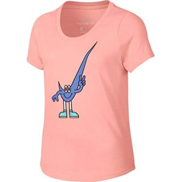 Imagem de Camiseta feminina com estampa Nike Sportswear Swoosh Peace (Coral, GG)