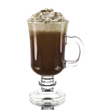 Imagem de Red Co. Caneca de café irlandesa de vidro transparente original com pés, conjunto de 15 - 200 g