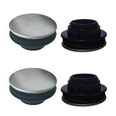 Imagem de Pacote com 4 tampas de furo de torneira de cozinha, tampa de furo de pia, aço inoxidável escovado para 3,5 a 4,6 polegadas de diâmetro